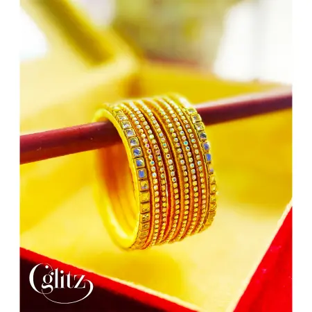 Stone Design Bangles - Gold Variant